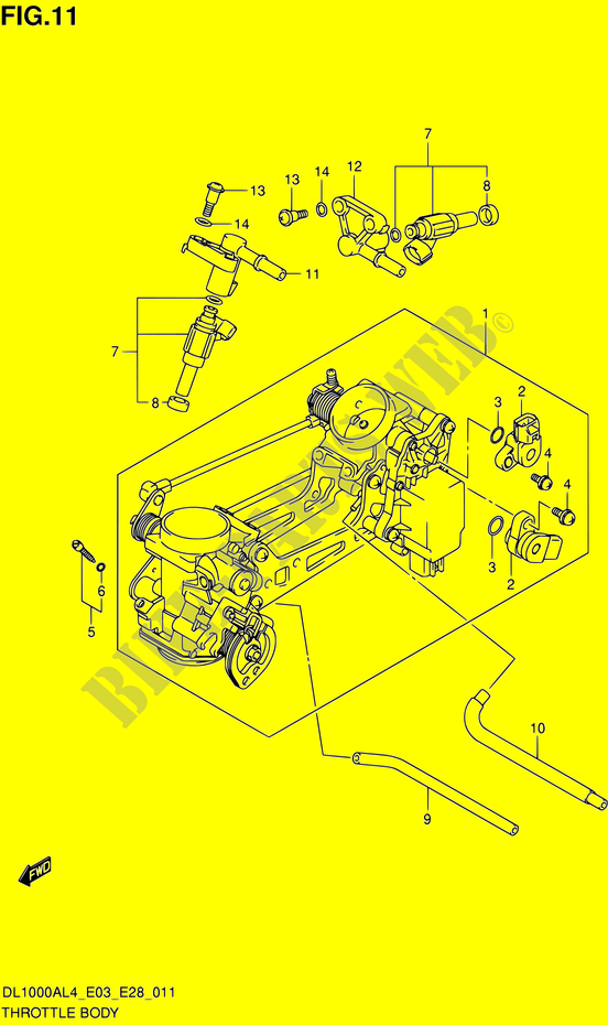 THROTTLE BODY (DL1000AL4 E03) for Suzuki V-STROM 1000 2014