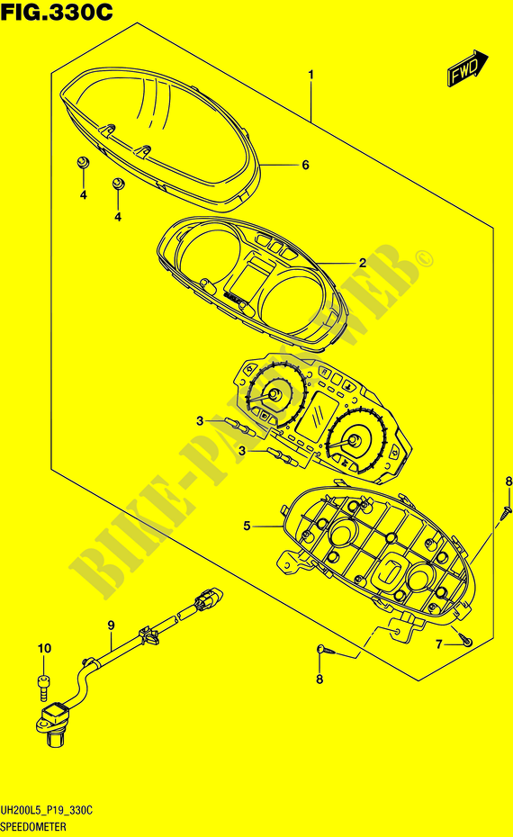 SPEEDOMETER (UH200L5 P34) for Suzuki BURGMAN 200 2015