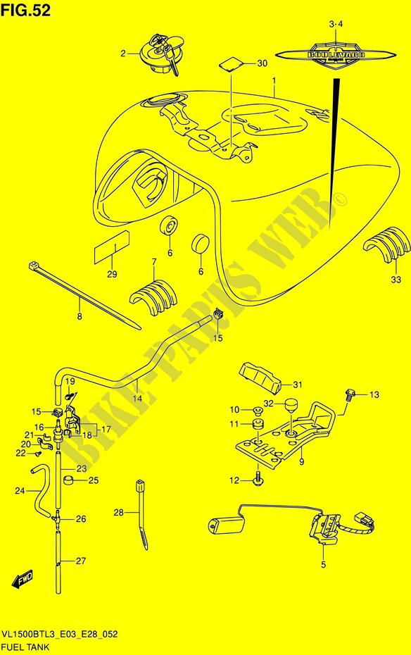 FUEL TANK (VL1500BTL3 E03) for Suzuki BOULEVARD 1500 2013