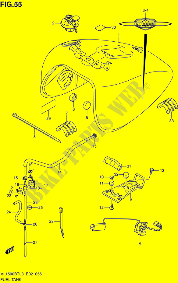 FUEL TANK (VL1500BTL3 E19) for Suzuki INTRUDER 1500 2013