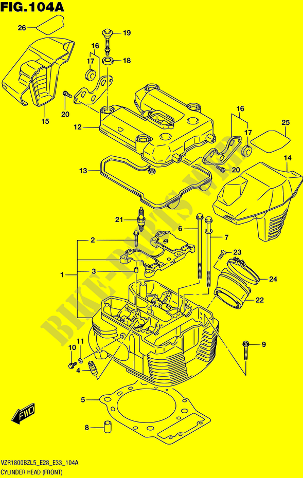 CYLINDER HEAD (FRONT) (VZR1800BZL5 E28) for Suzuki BOULEVARD 1800 2015