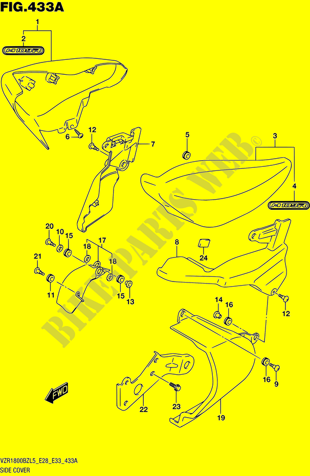 REAR FAIRING (VZR1800BZL5 E28) for Suzuki BOULEVARD 1800 2015