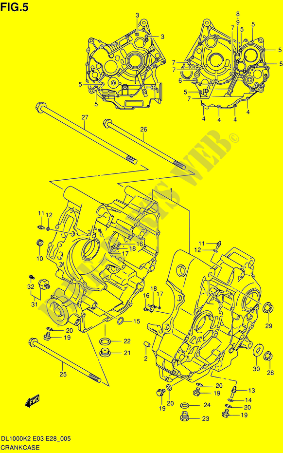 CASING (MODELE K2/K3/K4/K5) for Suzuki V-STROM 1000 2003