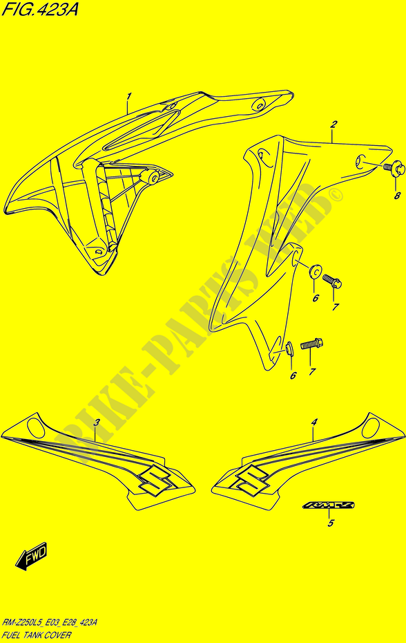 FUEL TANK   COVERS for Suzuki RM-Z 250 1992