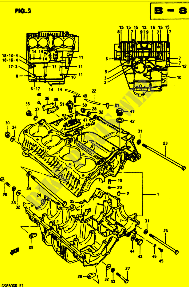 CRANKCASE (MODEL D) for Suzuki GS 850 1983