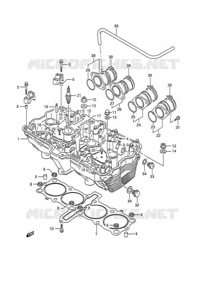 CYLINDER HEAD Suzuki MOTO 1100 GSX-R 1991  GSX-R1100M(E28)