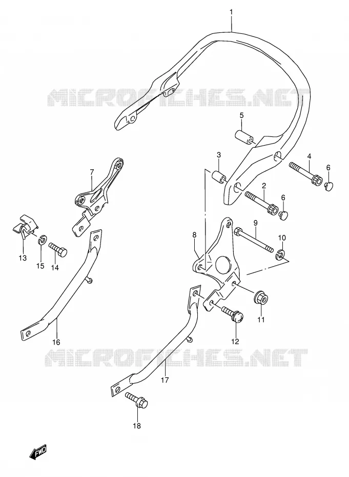 BACKREST (MODEL J/K/L/M/N/P) Suzuki MOTO 600 GSX-F 1990  GSX600FUL(E2)