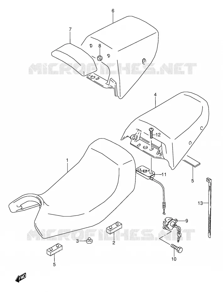 SEAT (MODEL N/P/R/S/T) Suzuki MOTO 600 GSX-F 1992  GSX600FU2N(E2)