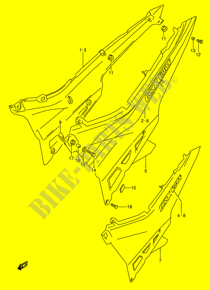 FAIRING (MODEL M) for Suzuki GSX-F 600 1989