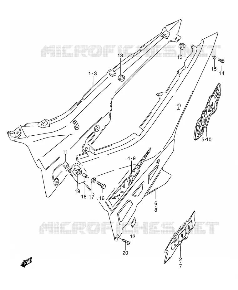 FAIRING (MODEL R/S) Suzuki MOTO 600 GSX-F 1989  GSX600FK(E2)