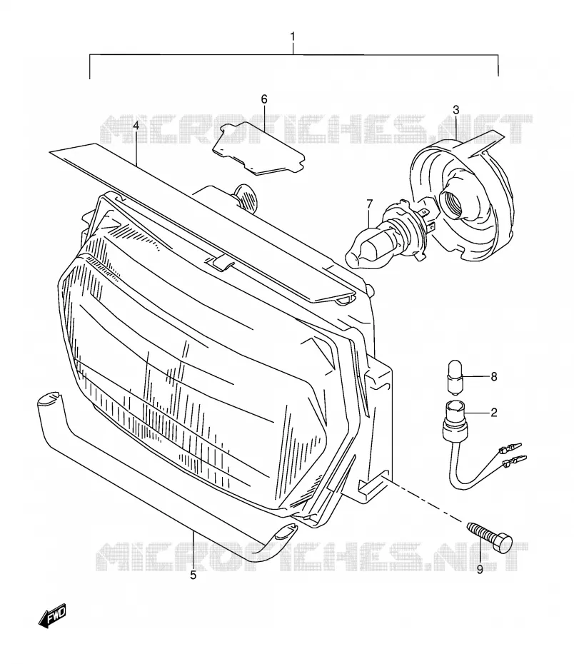 HEADLIGHT (MODEL P/R) Suzuki MOTO 600 GSX-F 1991  GSX600FM(E2)