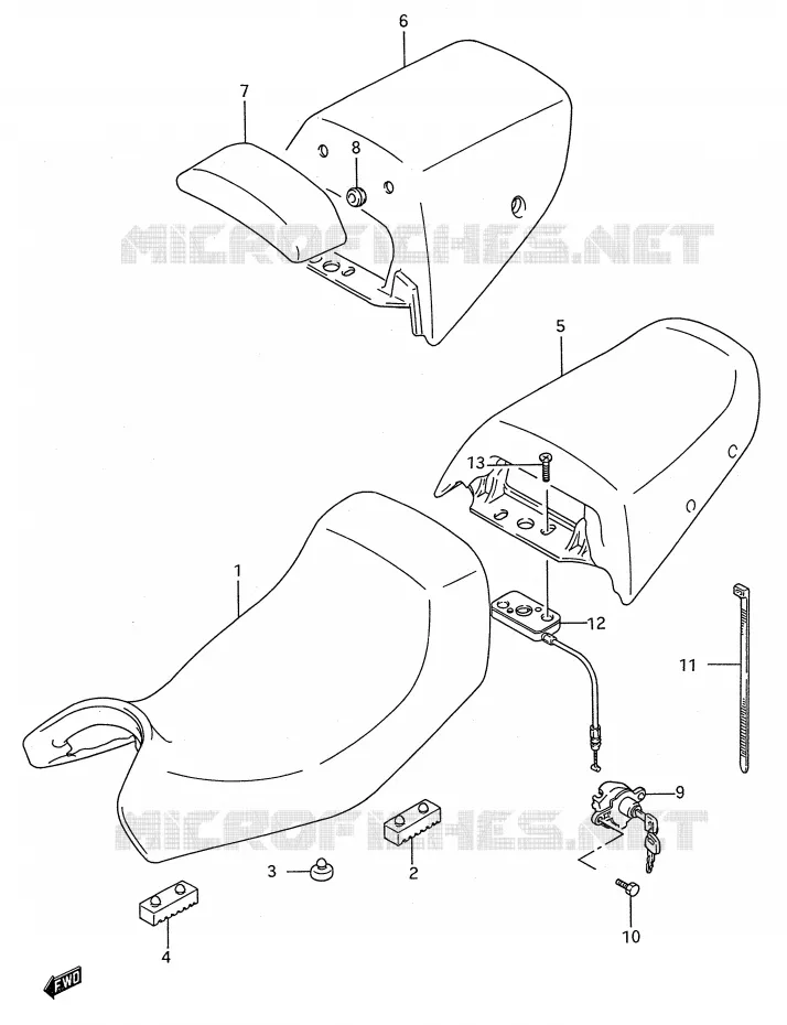 SEAT (MODEL R/S/T) Suzuki MOTO 600 GSX-F 1989  GSX600FK(E28)
