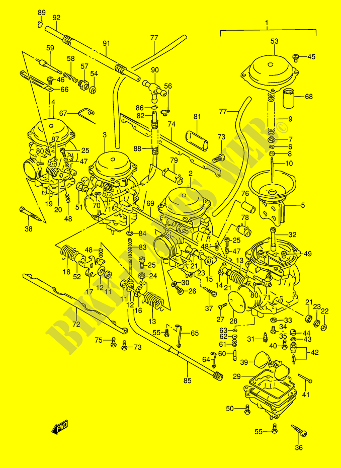 CARBURETOR (SEE NOTE) for Suzuki GSX-F 600 1989
