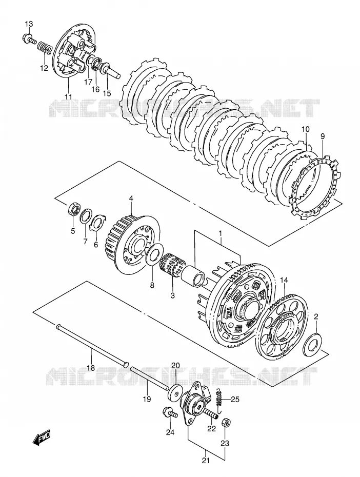 CLUTCH (MODEL J/K/L/M) Suzuki MOTO 600 GSX-F 1989  GSX600FK(E2)