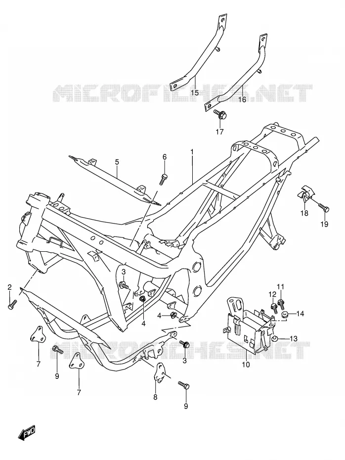 FRAME (MODEL P/R/S/T) Suzuki MOTO 600 GSX-F 1990  GSX600FUL(E2)