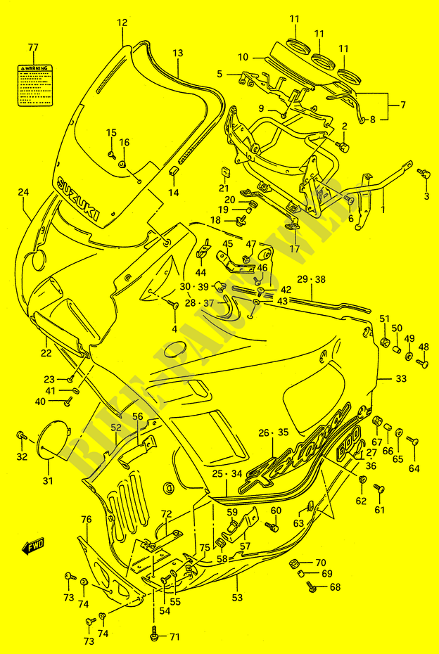 FAIRING (MODEL K) for Suzuki GSX-F 600 1995