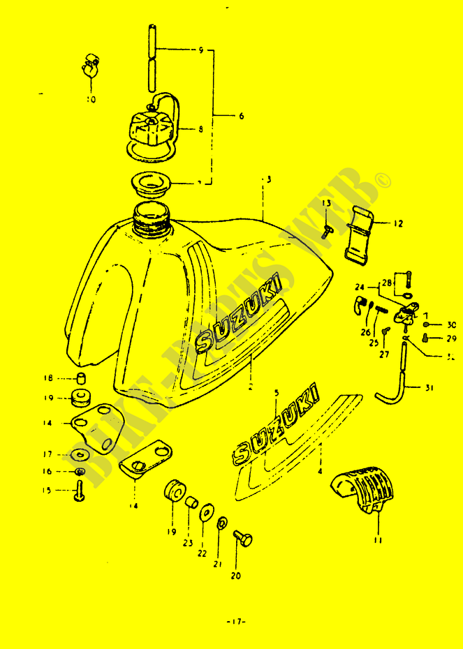 FUEL TANK for Suzuki RM 125 1979