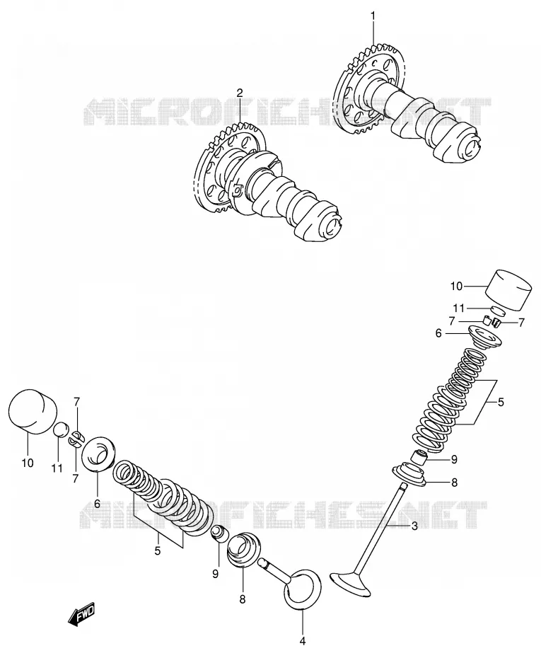 CAM SHAFT/VALVE Suzuki MOTO 400 DR-Z 2000  DR-Z400SY(E2)