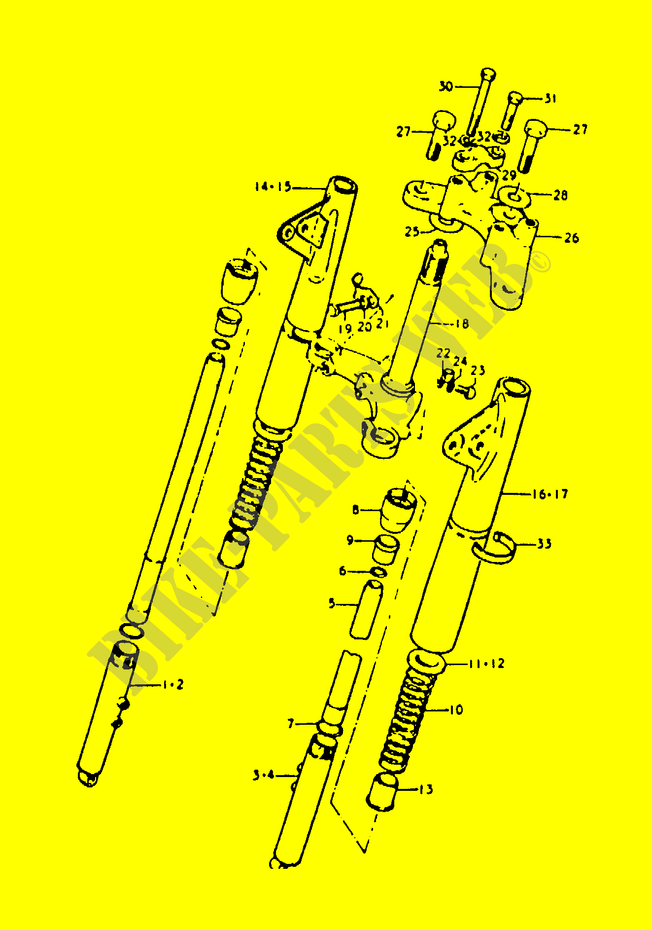 FRONT FORK (A100 4,K,L,M) for Suzuki A100 100 1992