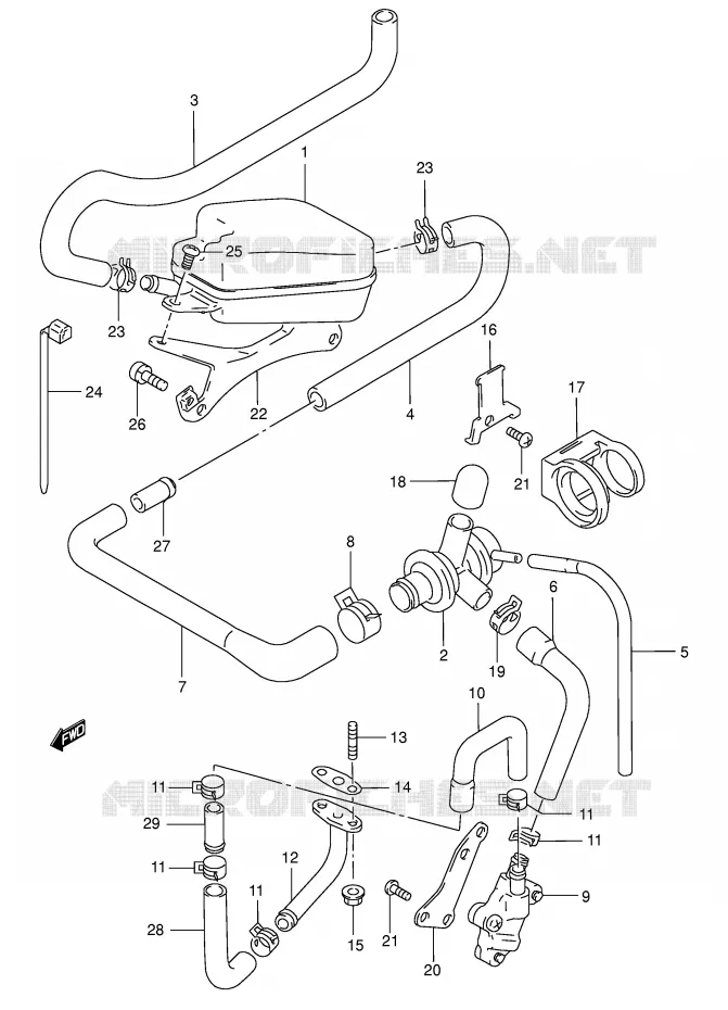 FUEL EVAP SYSTEM (E18) Suzuki SCOOTER 125 BURGMAN 2000  AN125Y(E2)