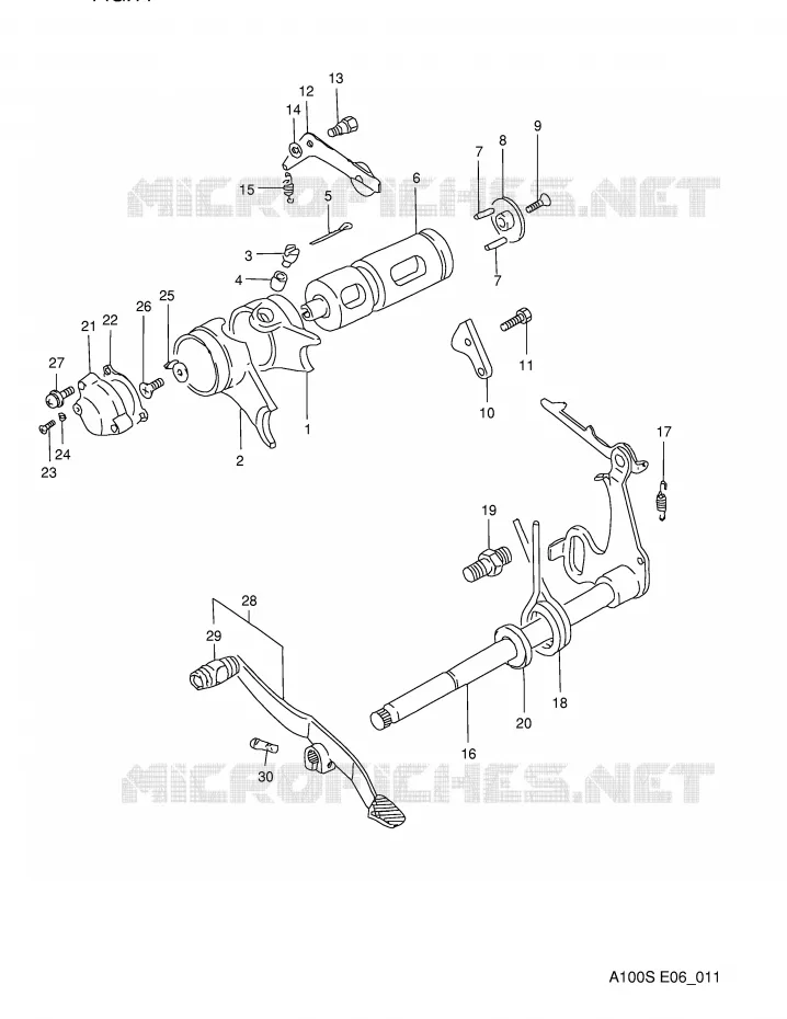 GEAR SHIFTING ASSY Suzuki MOTO 100 A100 1994  A100R(E6)