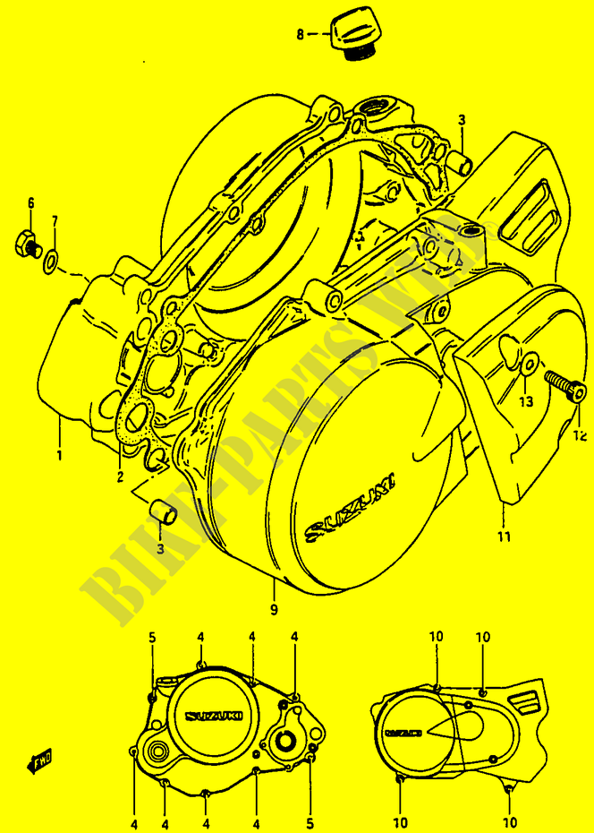 CRANKCASE COVER for Suzuki RG 50 1988
