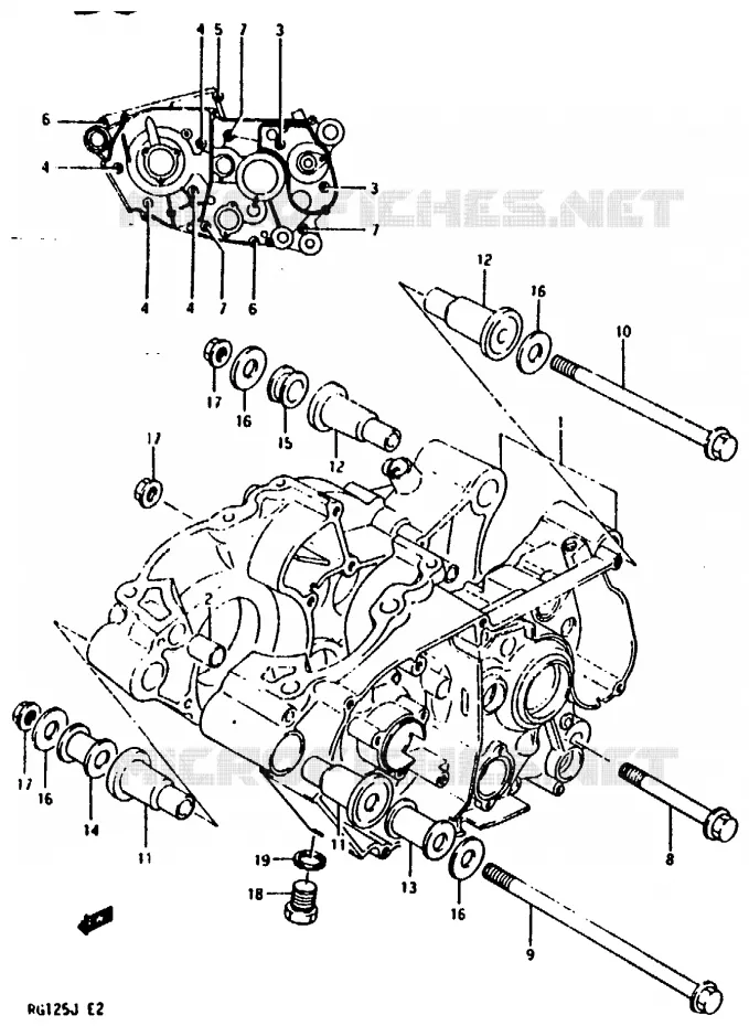 CRANKCASE Suzuki MOTO 125 RG 1988  RG125J(G/H/J)