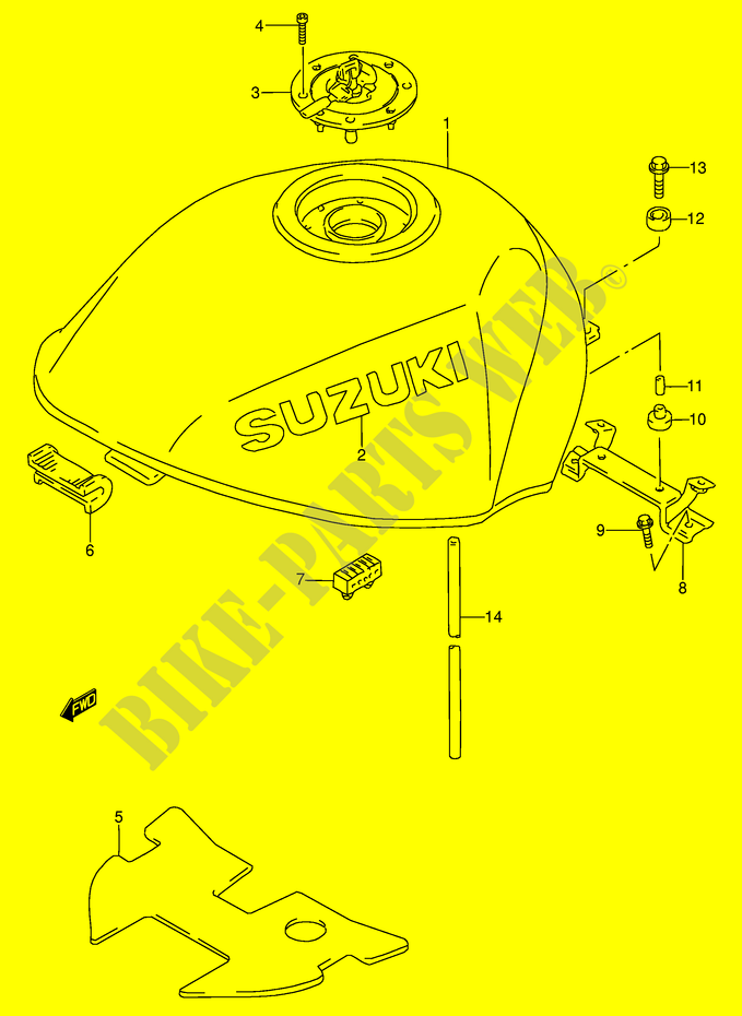 FUEL TANK (MODEL V) for Suzuki RF 600 1996