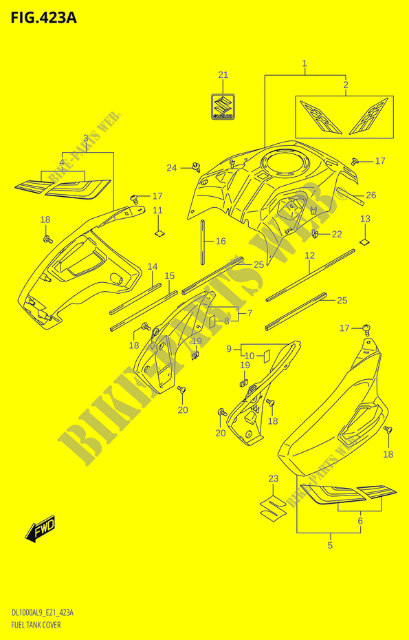 FUEL TANK COVER (DL1000XA:L9:E21) for Suzuki V-STROM 1000 2019