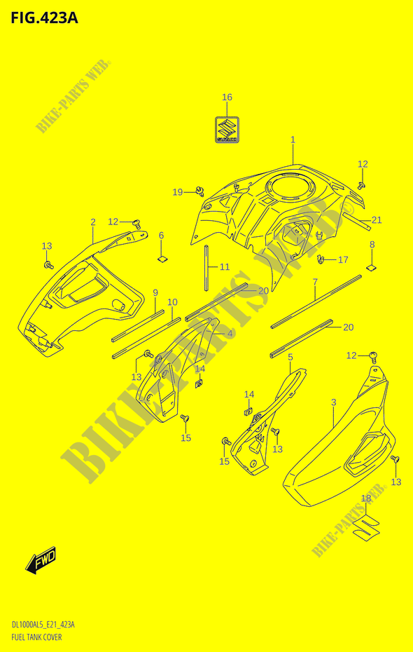 FUEL TANK COVER for Suzuki V-STROM 1000 2015
