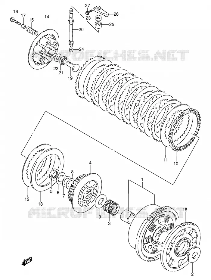 CLUTCH (MODEL P/R) Suzuki MOTO 600 RF 1996  RF600RUT(E2)