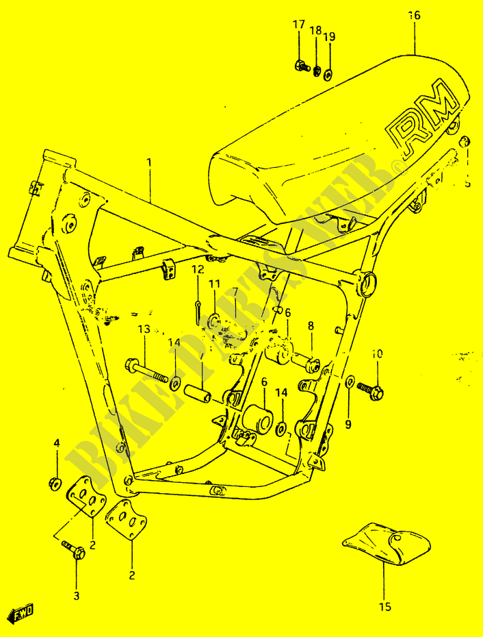 FRAME   SEAT (MODEL D) for Suzuki RM 500 1984