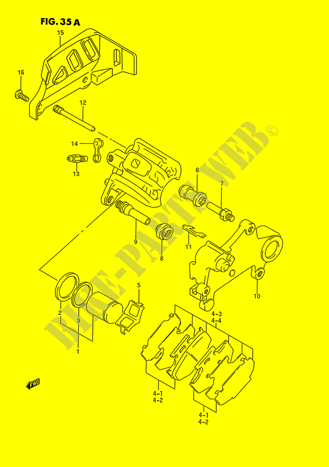 REAR CALIPER (MODEL P/R) for Suzuki RM 125 1994