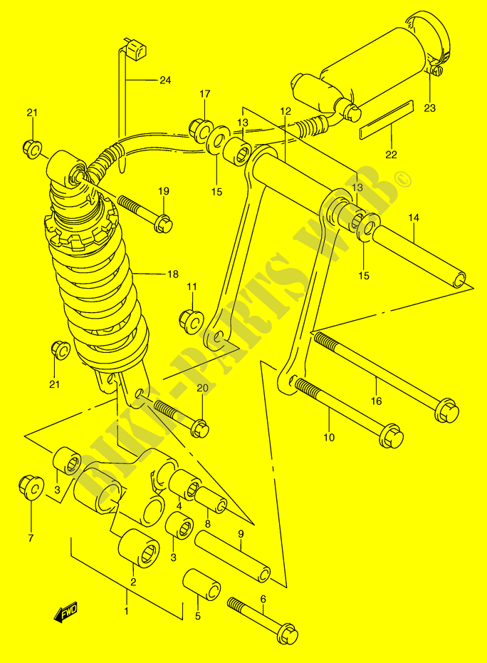SHOCK ABSORBER LINKAGE (MODEL P/R/T) for Suzuki RG 250 1992