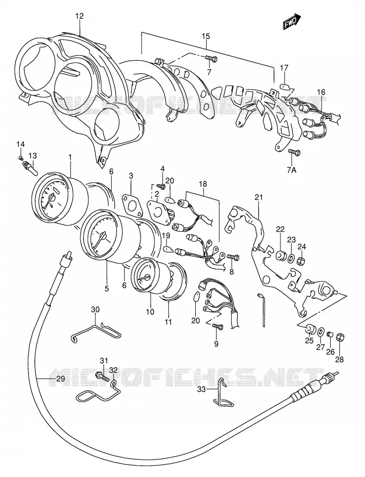 SPEEDOMETER (MODEL P/R) Suzuki MOTO 600 RF 1996  RF600RUT(E2)