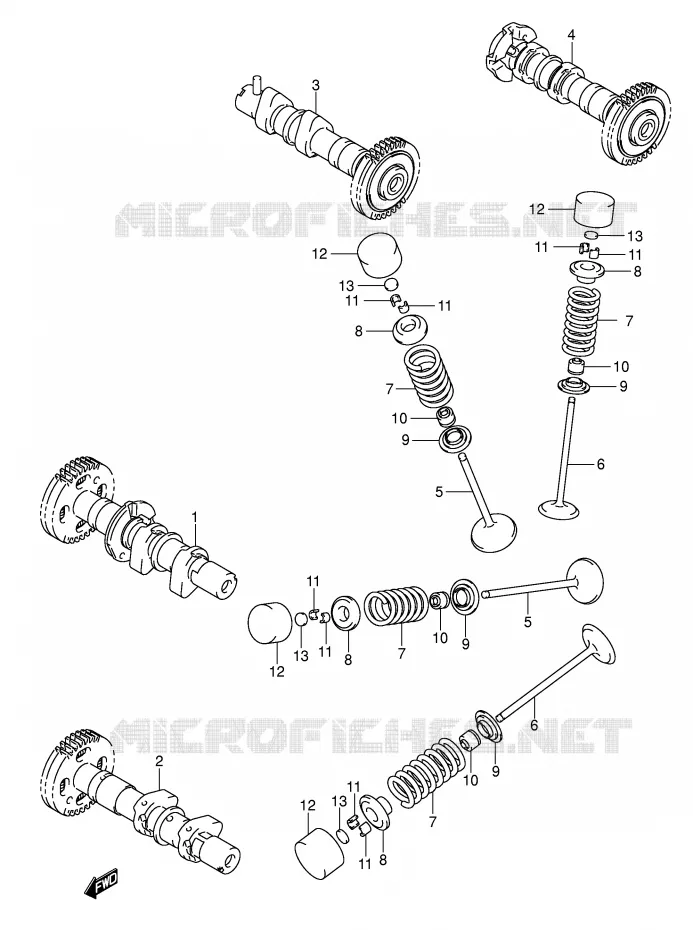 CAMSHAFT/VALVE Suzuki MOTO 1000 SV 2004  SV1000S1K4(E2)