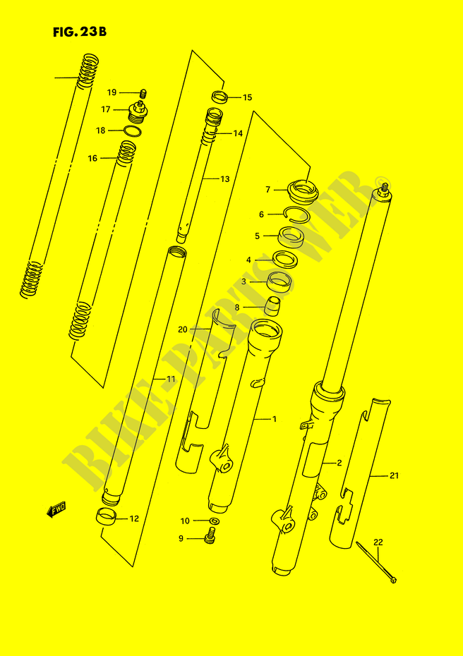 FRONT FORK (MODEL L/M/N/P/R) for Suzuki RM 80 1985