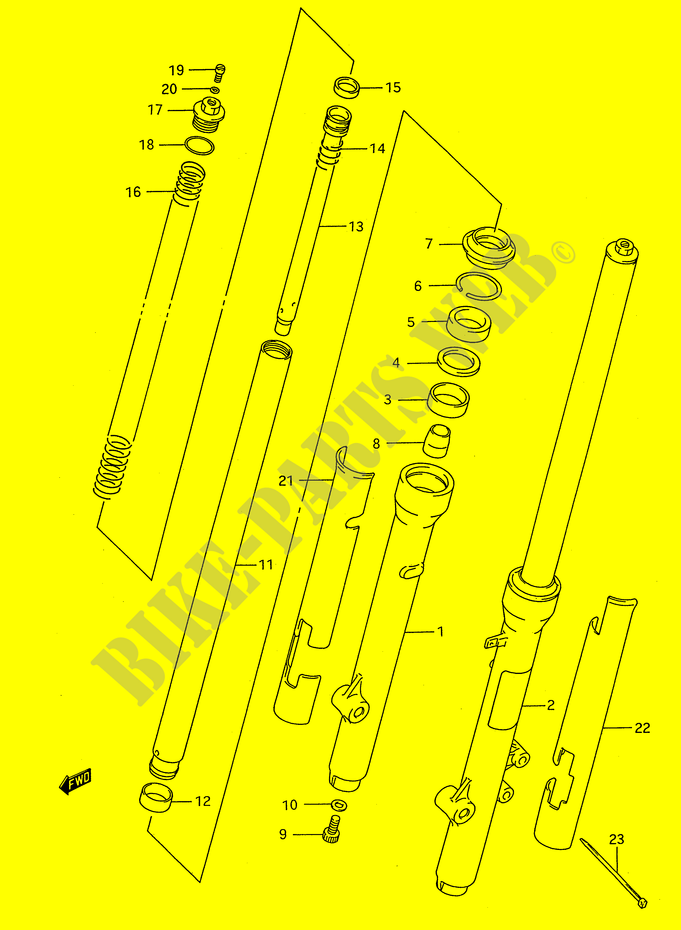 FRONT FORK (MODEL S) for Suzuki RM 80 1987