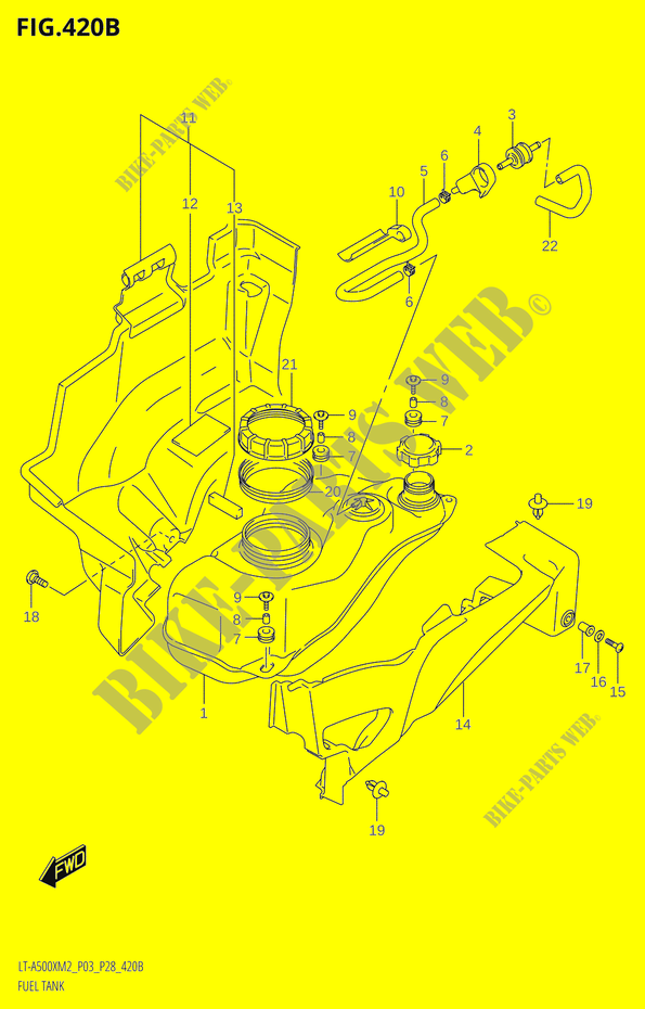 FUEL TANK (LT A500X:M2:P28) for Suzuki KINGQUAD 500 2022