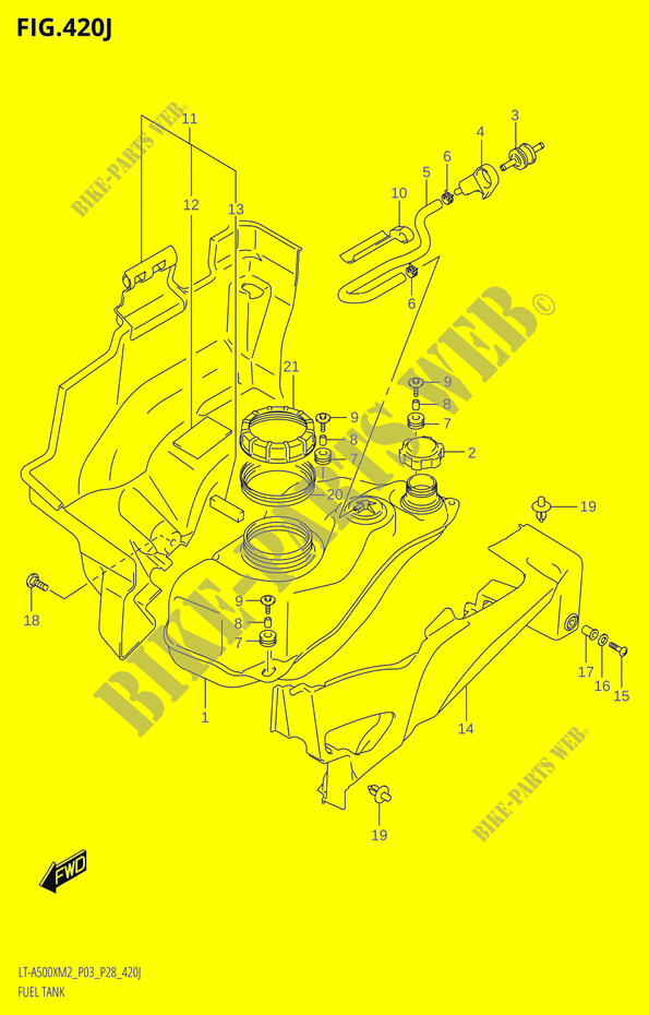 FUEL TANK (LT A500XPZ:M2:P33) for Suzuki KINGQUAD 500 2022
