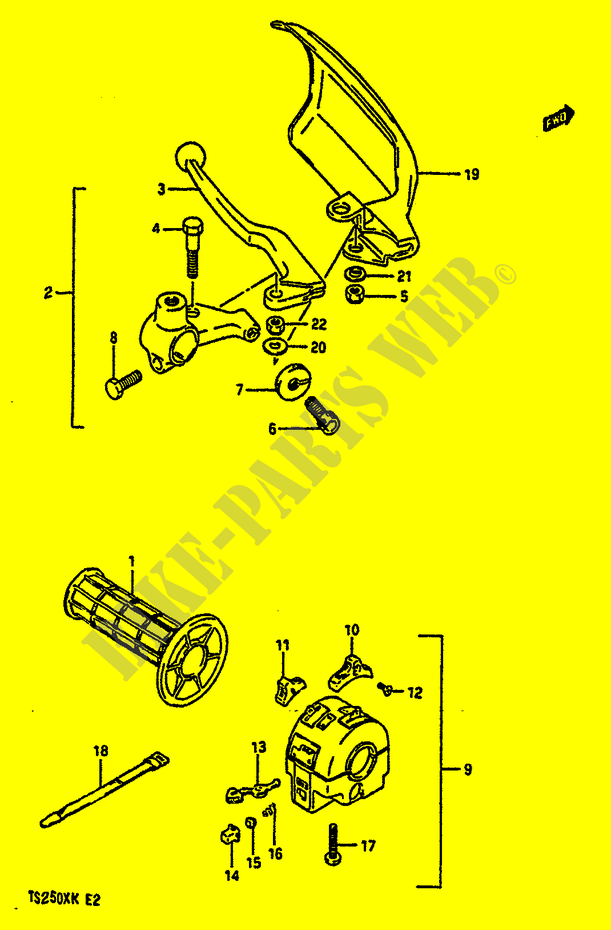 LEFT SWITCH   HANDGRIP (MODEL H/J E1,E2,E21,E24,E25) for Suzuki TS-X 250 1988