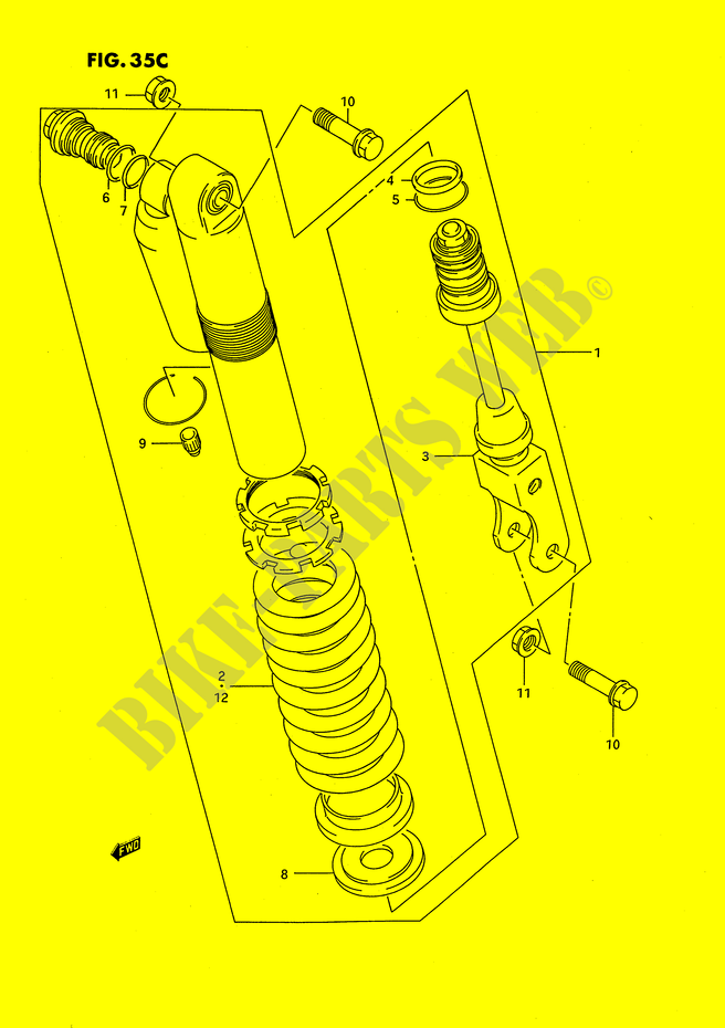 SHOCK ABSORBER (MODEL M/N/P/R/S) for Suzuki RM 80 1989