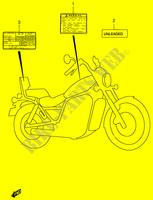 WARNING LABEL (MODEL Y) for Suzuki INTRUDER 800 1999