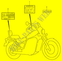 WARNING LABEL (MODEL T/V) for Suzuki INTRUDER 800 1994