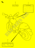 WARNING LABEL (MODEL V/W/X/Y) for Suzuki TU 250 1998