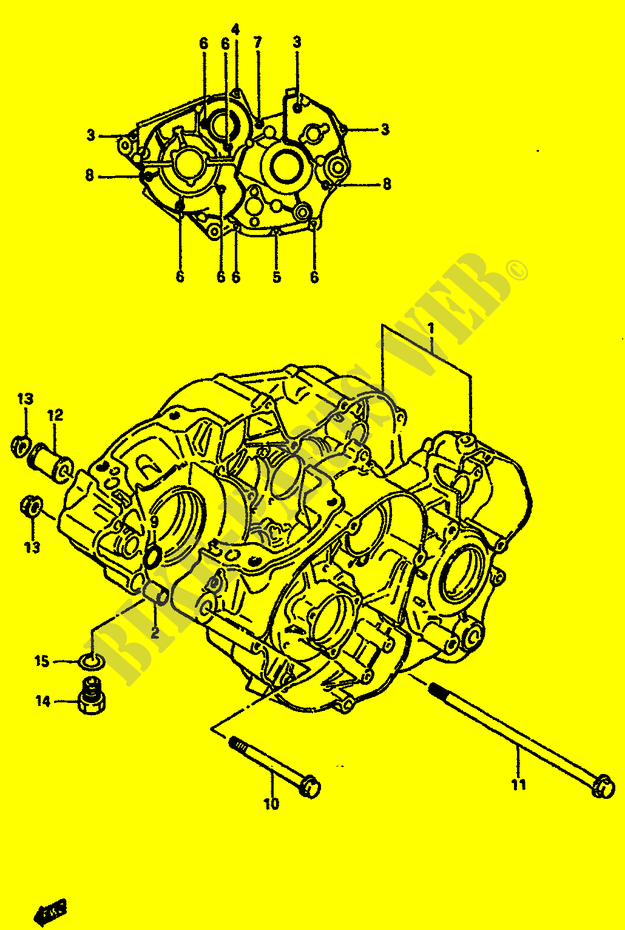 CRANKCASE (MODEL G/H/J/K/) for Suzuki TS-X 250 1988