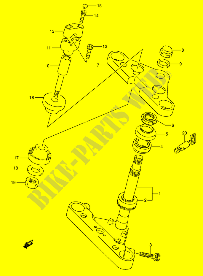 STEERING COLUMN (MODEL Y/K1/K2/K3) for Suzuki INTRUDER 1400 1996