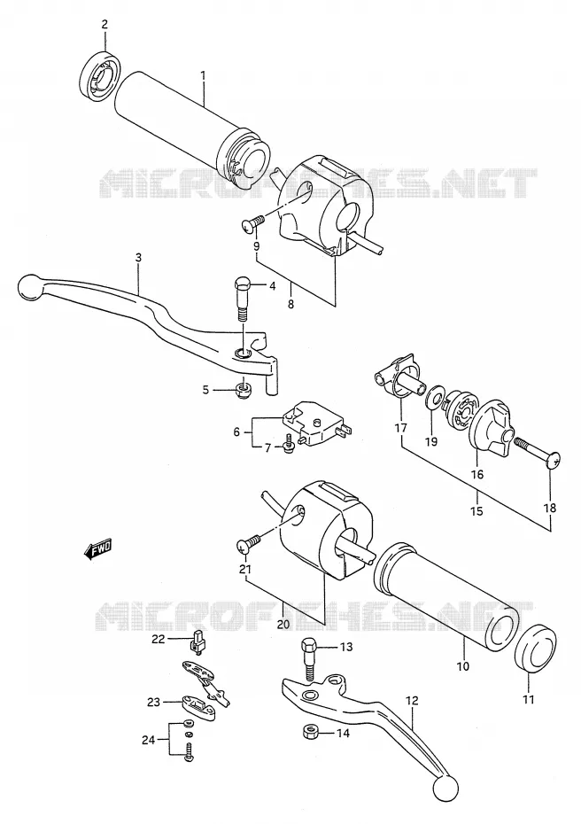 SWITCHES (MODEL L/M/N/P/R) Suzuki MOTO 1400 INTRUDER 1992  VS1400GLFN(E28)