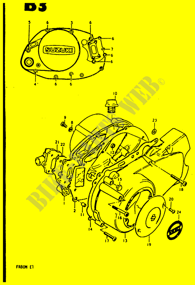 CRANKCASE COVER for Suzuki FR 80 1981