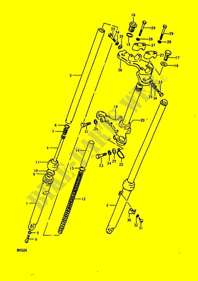 FRONT FORK (RM50N, RM50T, RM50X) for Suzuki RM 50 1979
